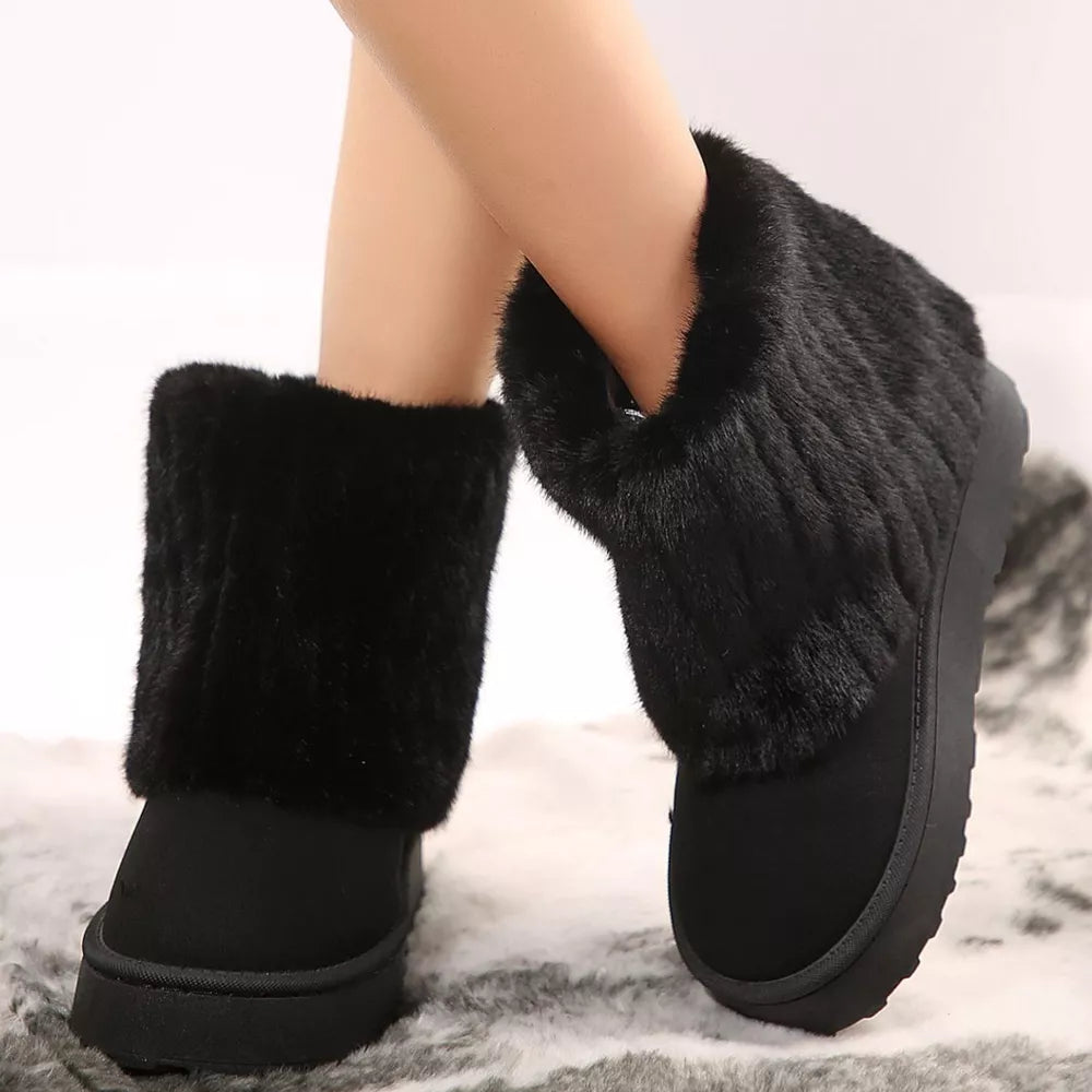 Cozy Faux Fur Platform Ankle Boots