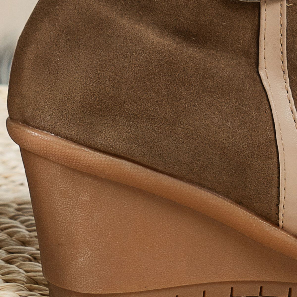 Faux Fur Lined Suede Wedge Boots