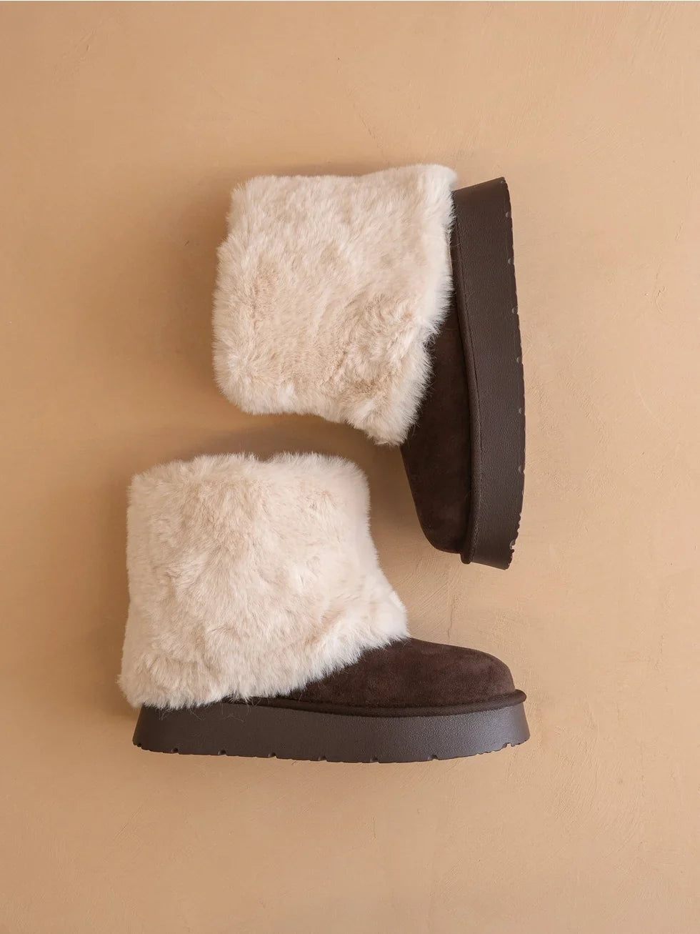 Fur Cuff Platform Ankle Boots - Oasis Society