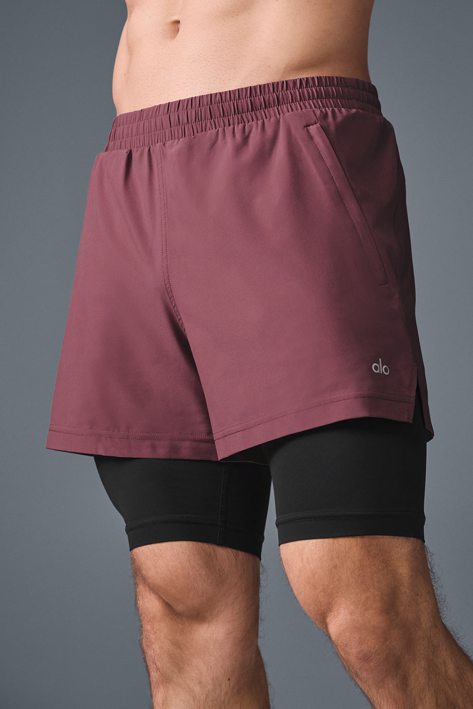 5" Revival 2-in-1 Short - Burgundy Truffle/Black