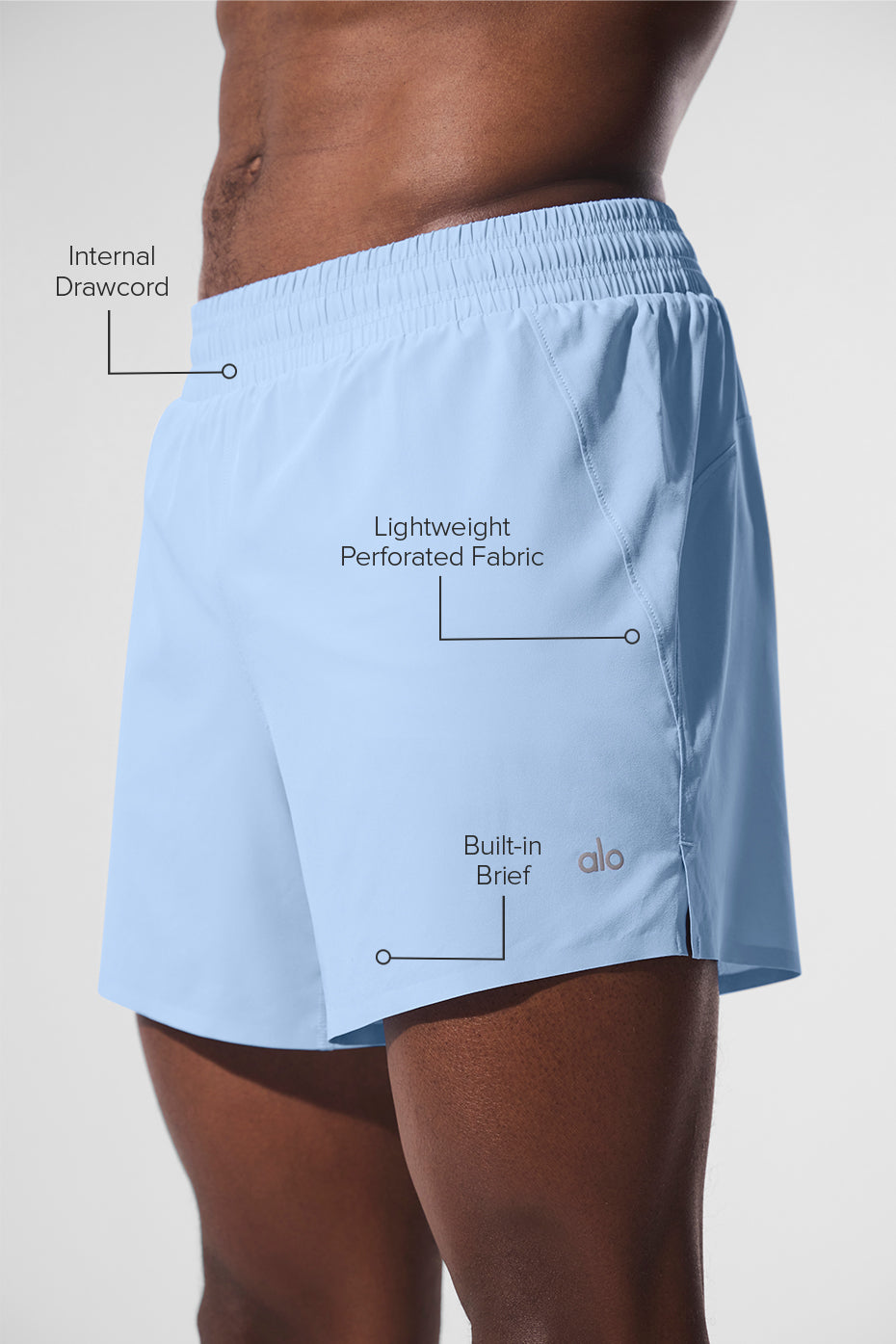 5" Adapt Running Short - Seashell Blue
