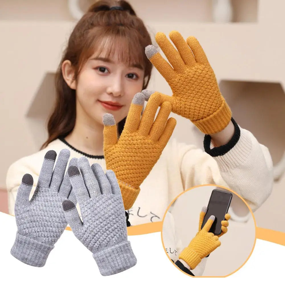 Women's Knitted Thicken Winter Hand Warmer Gloves – 4 Colors