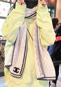 Chanel Cream Trim Knitted Scarf