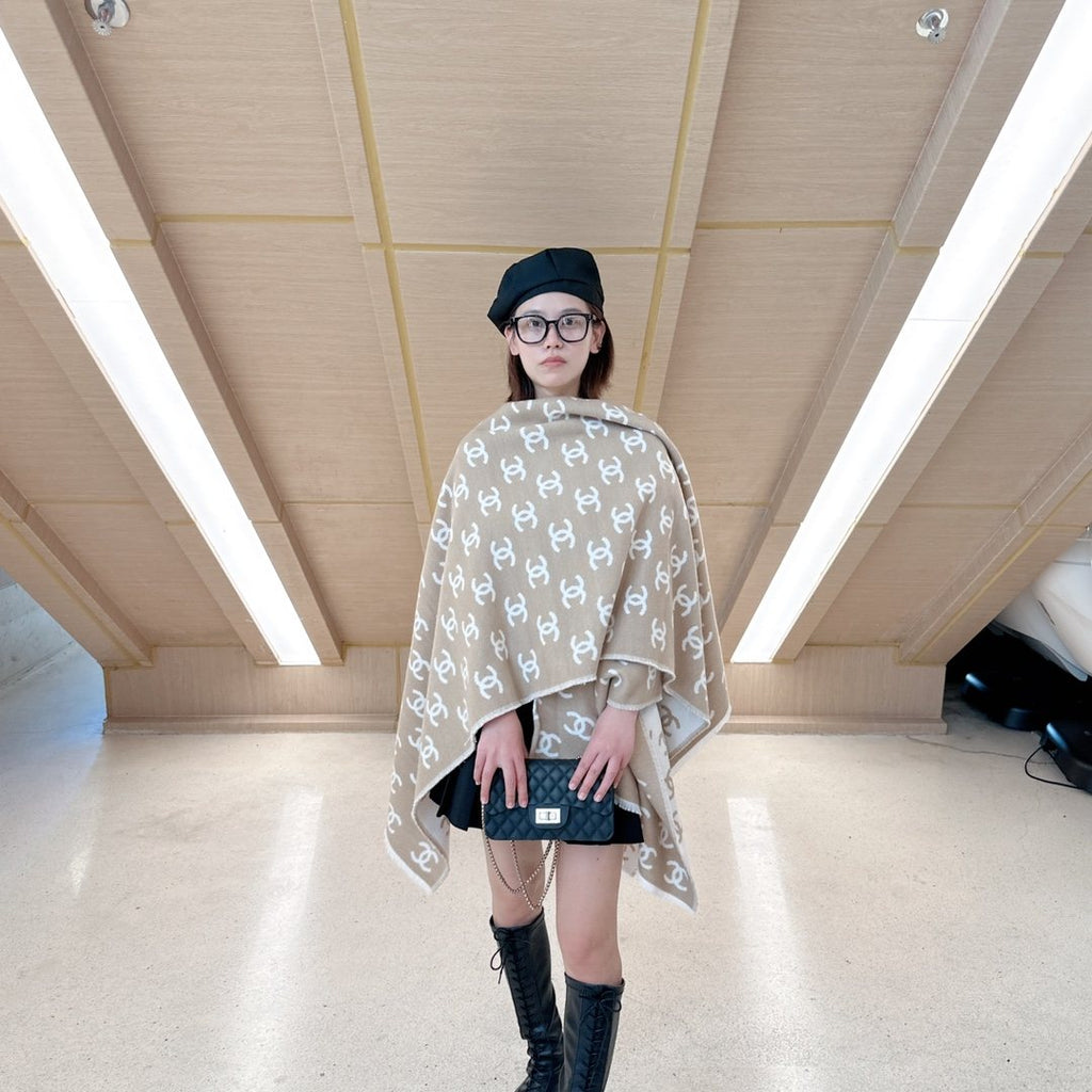 Chanel Fringed Monogram Shawl
