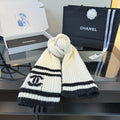Chanel Rib-Knit Striped Scarf