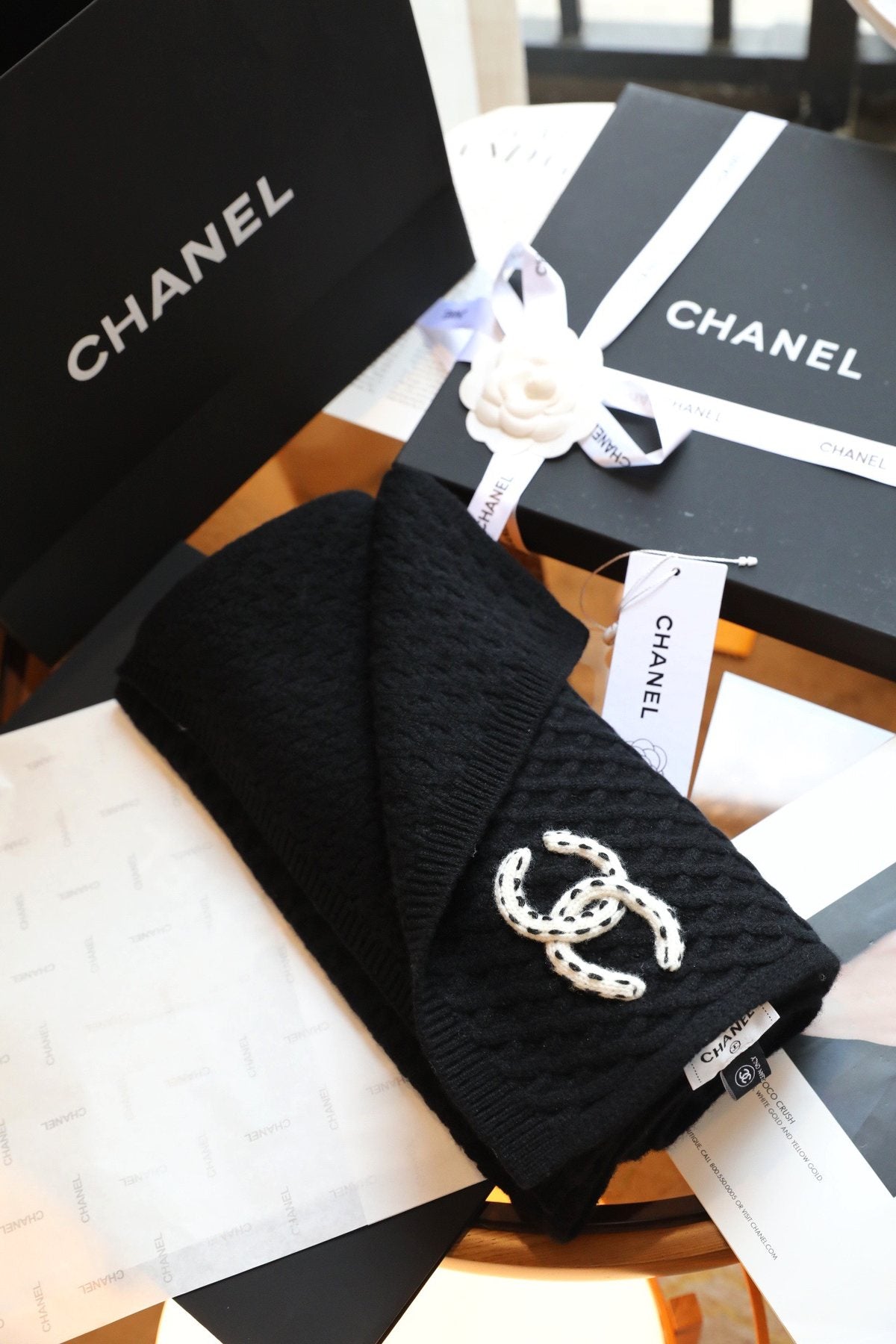 Chanel Diamond Knit Scarf
